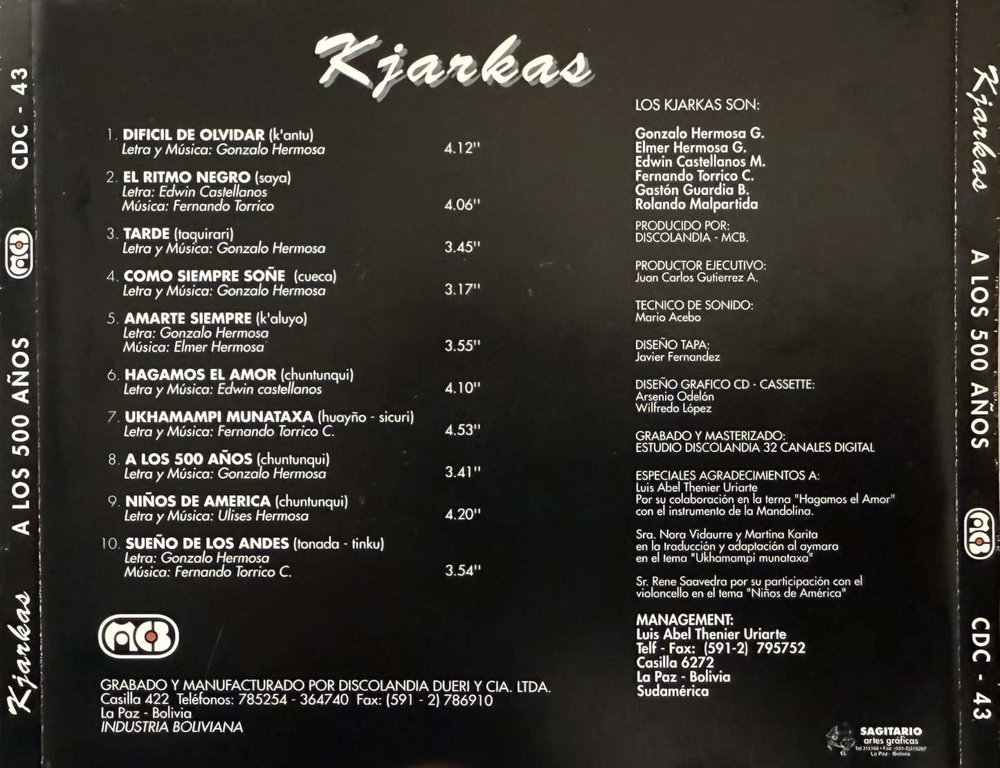 Los Kjarkas – A Los 500 Años (CD)