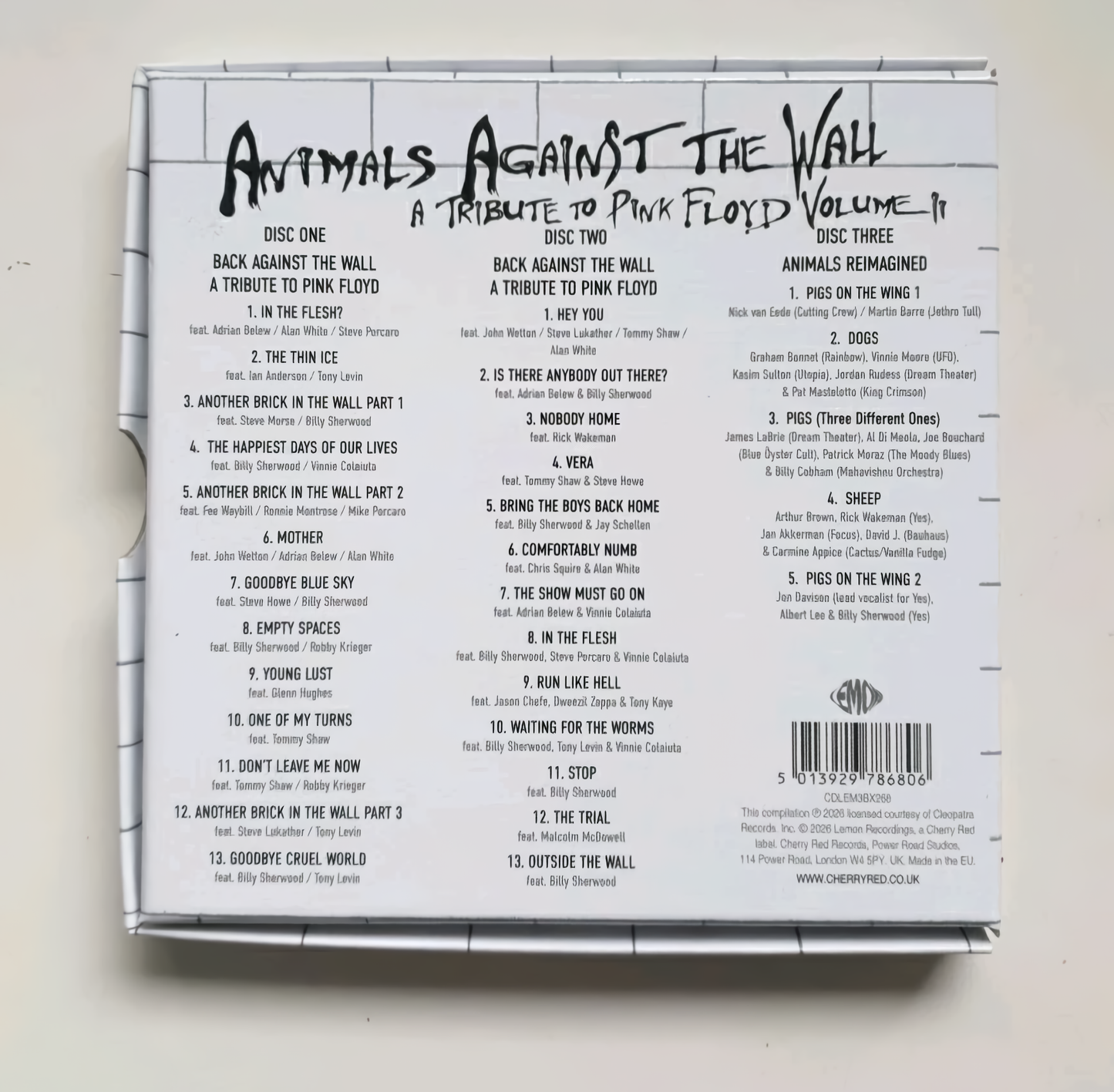 Various Artists – Animals Against The Wall: A Tribute To Pink Floyd Volume II (3CD Box Set)