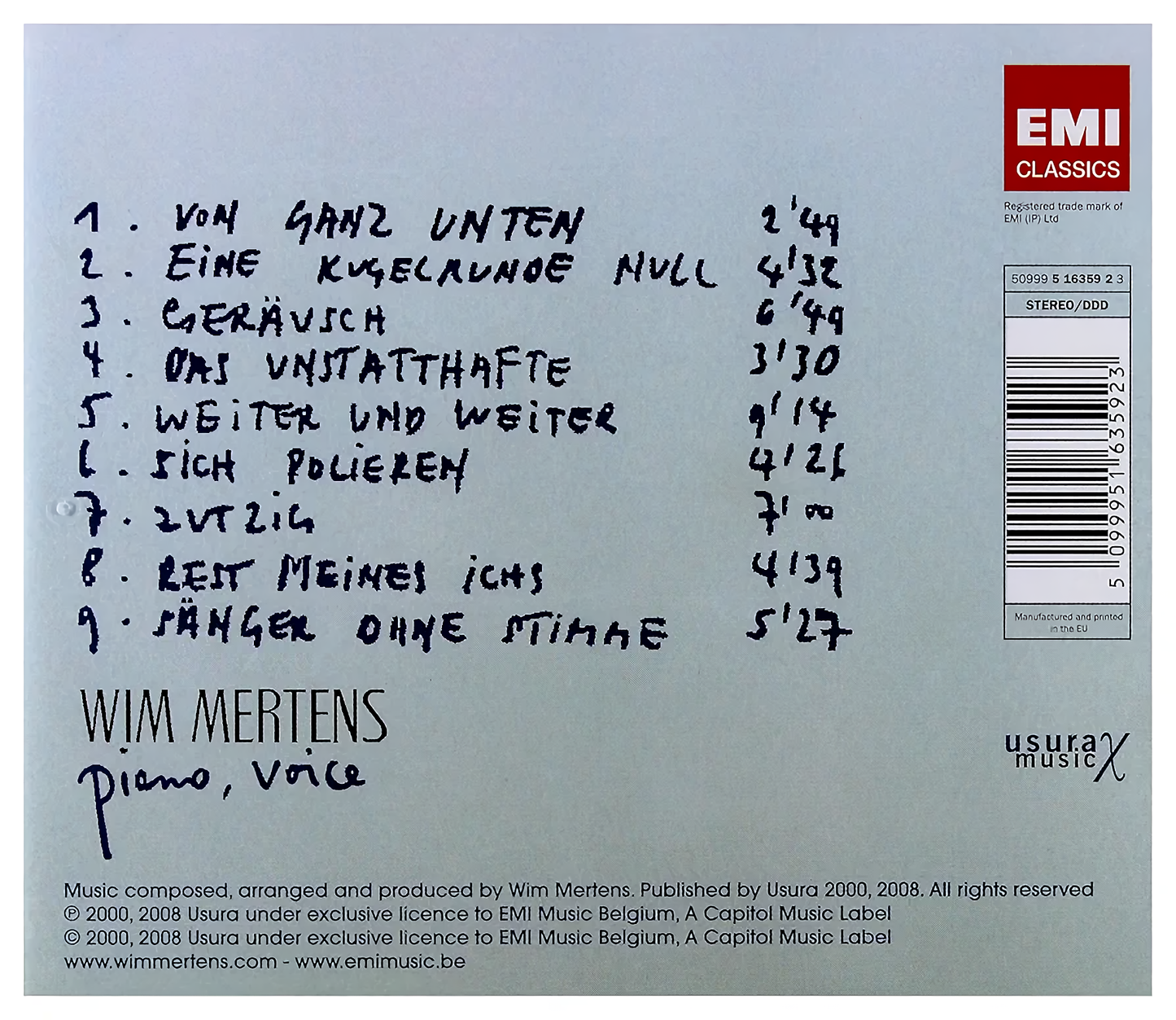 Wim Mertens – Der Heisse Brei (CD)